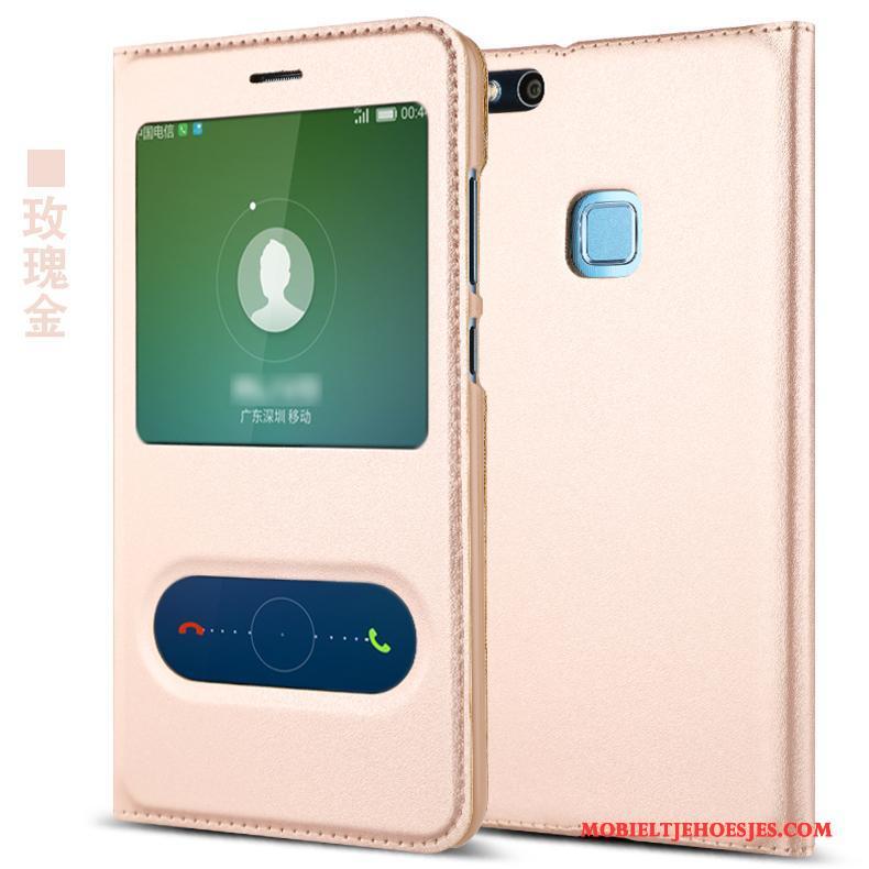 Huawei P10 Lite Clamshell Mobiele Telefoon Roze Jeugd Hoesje Bescherming Leer