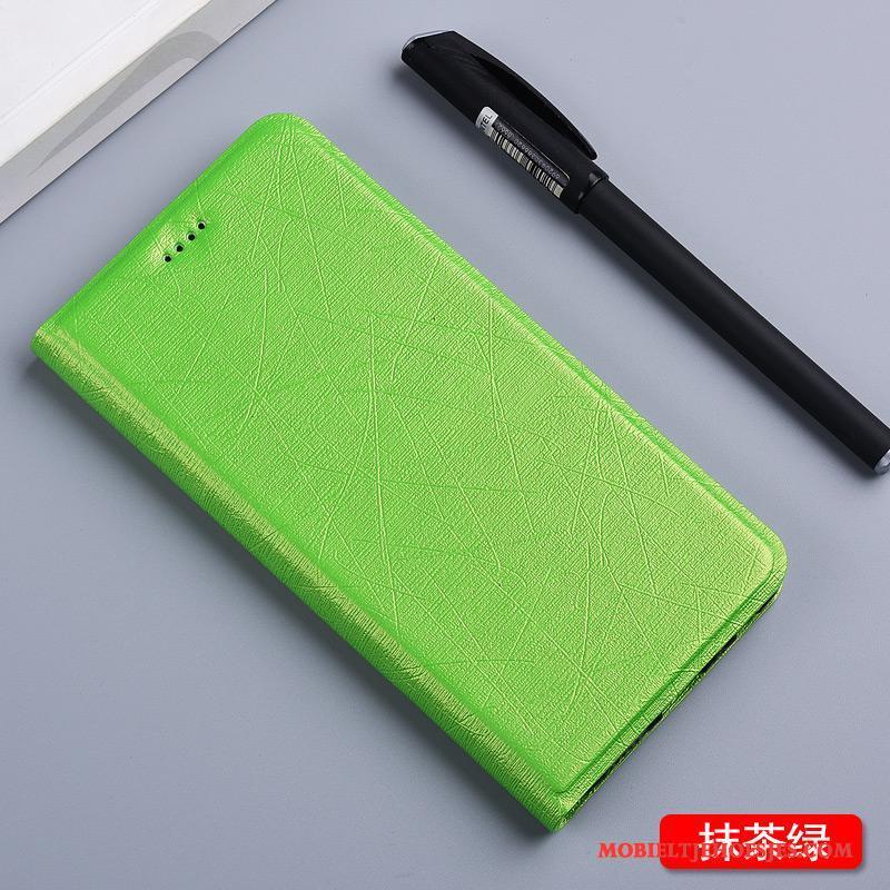 Huawei P10 Lite Hoesje Bescherming Leren Etui Zijde Hoes Groen Folio Mobiele Telefoon