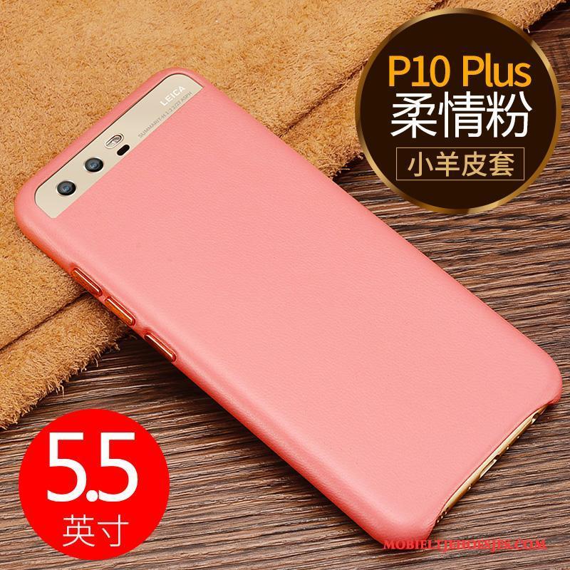 Huawei P10 Plus Bescherming Anti-fall Hoesje Telefoon Trend Leren Etui Roze Hoge Kwaliteit