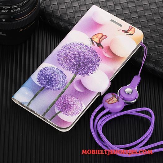 Huawei P10 Plus Hoesje Clamshell Bescherming Mooie Leren Etui Mobiele Telefoon Purper Hoes