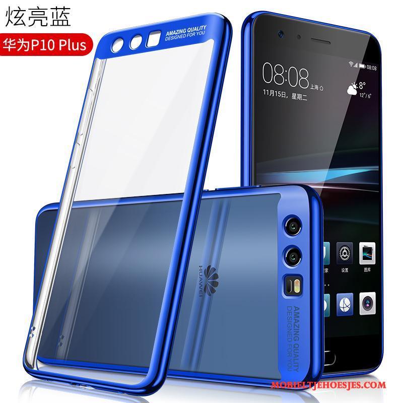 Huawei P10 Plus Hoesje Hoes Doorzichtig Anti-fall Trend Scheppend Blauw Siliconen