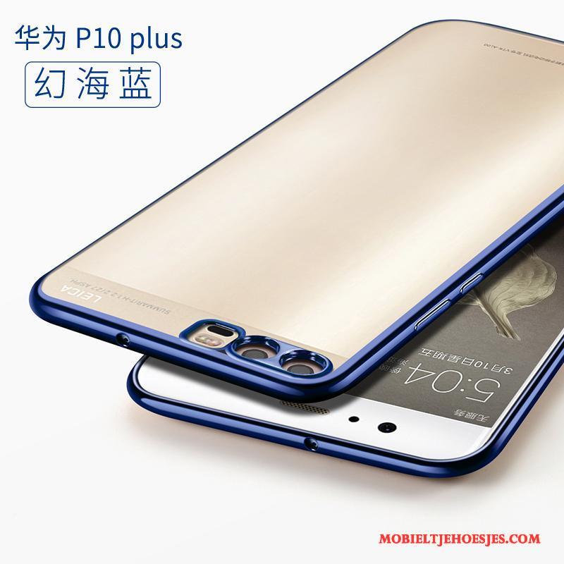 Huawei P10 Plus Hoesje Hoes Persoonlijk Siliconen All Inclusive Doorzichtig Blauw Scheppend