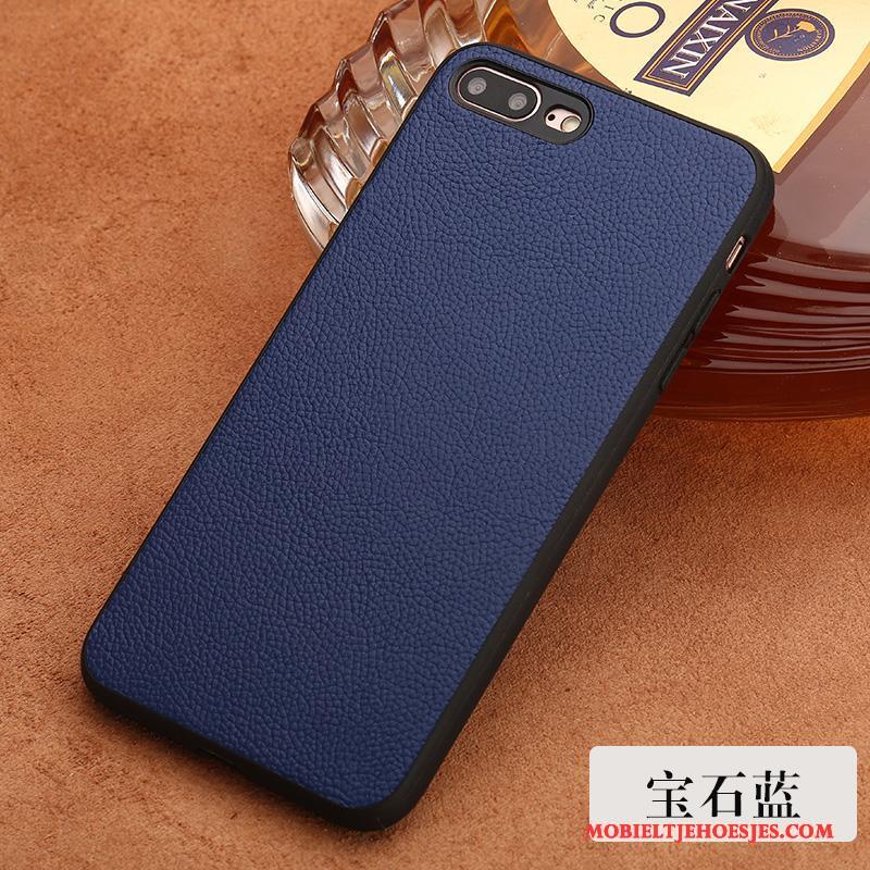 Huawei P10 Plus Hoesje Telefoon Eenvoudige Bedrijf Dun Blauw Echt Leer Trendy Merk