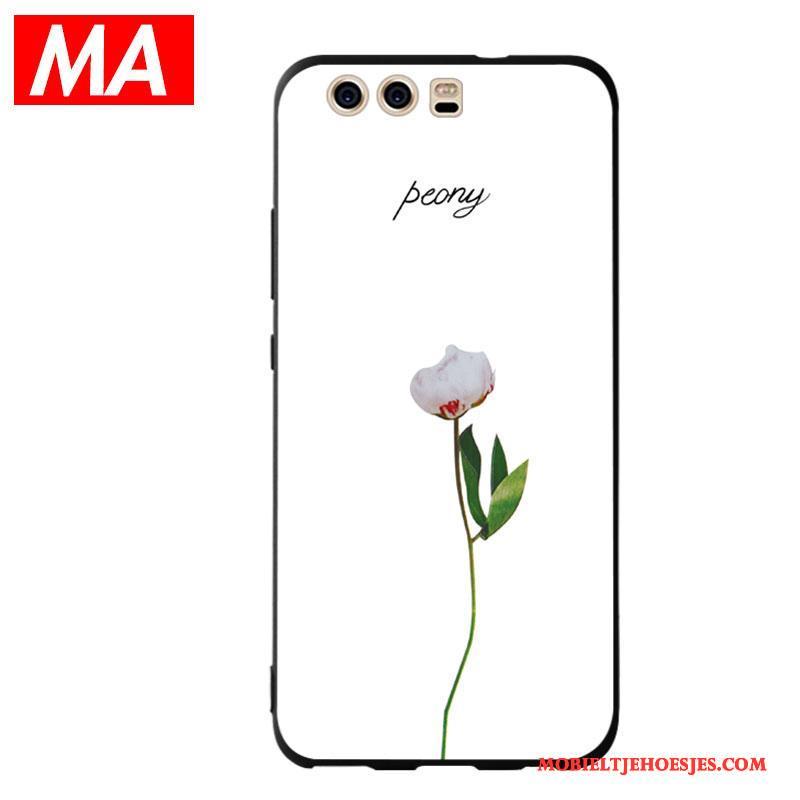 Huawei P10 Plus Pioen All Inclusive Hoesje Persoonlijk Wit Bloemen Blad