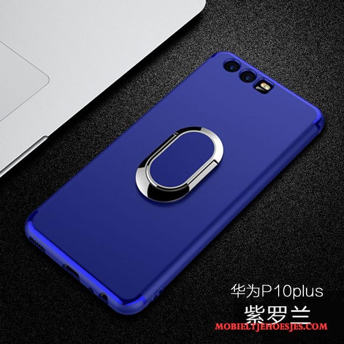 Huawei P10 Plus Ring Hoesje Telefoon Zacht Anti-fall Siliconen Blauw All Inclusive