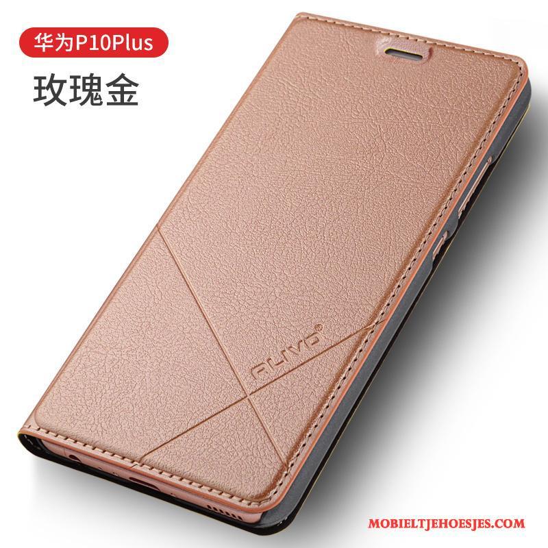 Huawei P10 Plus Rood Leren Etui Hoesje Telefoon Clamshell Anti-fall Bescherming