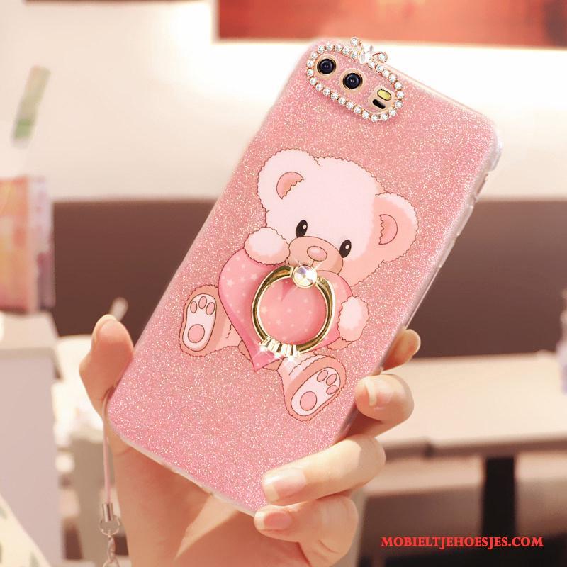 Huawei P10 Zacht Siliconen Hoesje Telefoon Dun Roze Scheppend Mooie