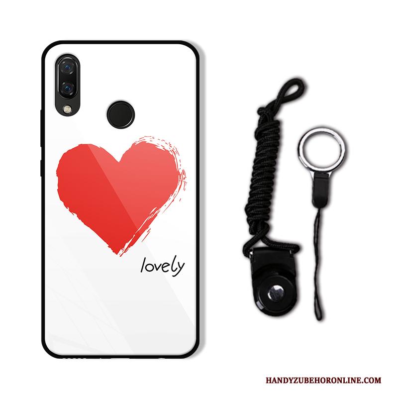 Huawei P20 Lite Hoesje Spiegel Wit Hoes Hanger Jeugd Anti-fall Bescherming