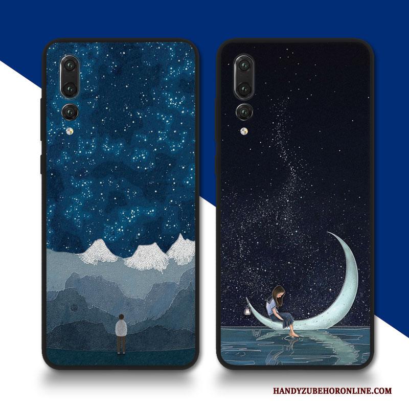 Huawei P20 Pro Blauw Bescherming Dun Hoesje Telefoon Trend Hanger Lovers