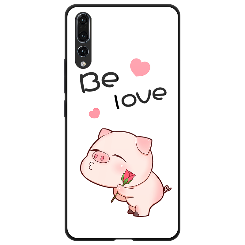 Huawei P20 Pro Glas Hoes Lovers Hoesje Telefoon Spotprent Mooie Wit