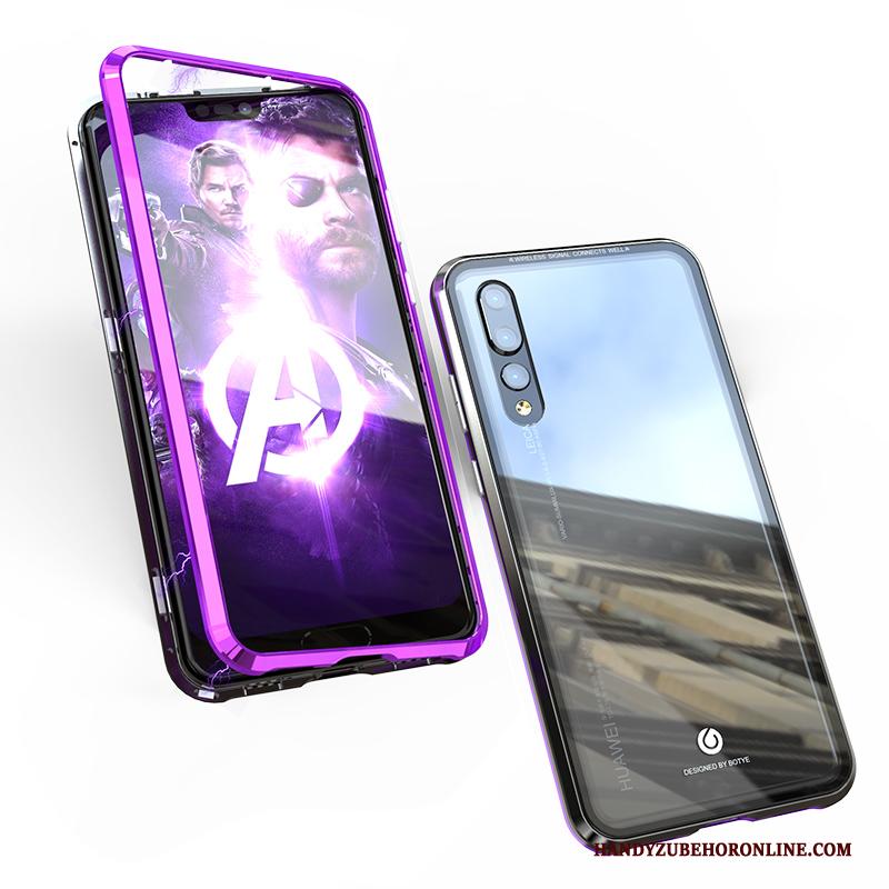 Huawei P20 Pro Hoesje Lovers Scheppend Anti-fall Zwart Purper Telefoon