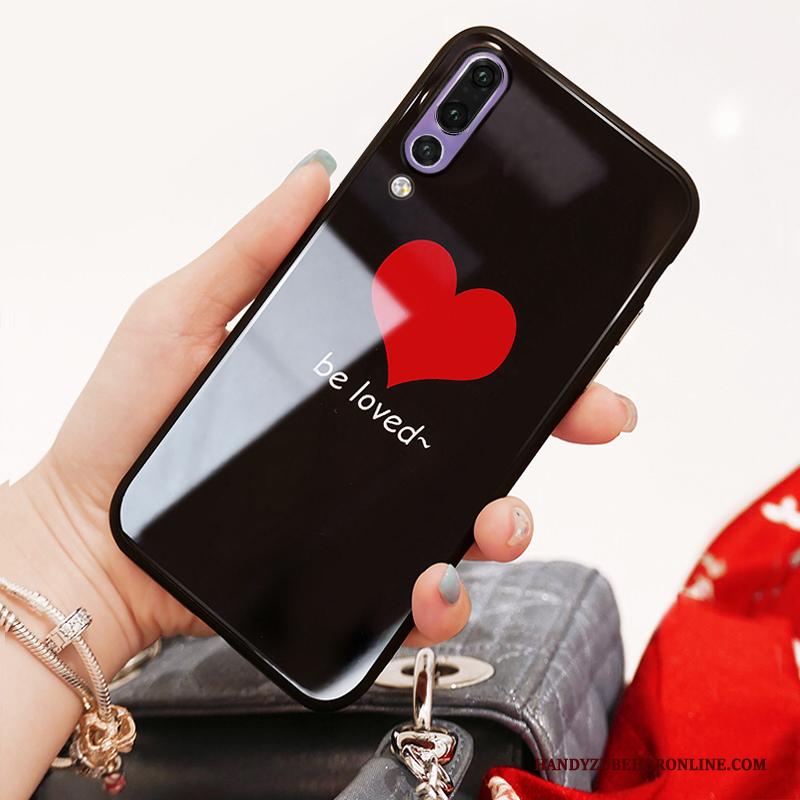 Huawei P20 Pro Hoesje Telefoon Zwart Glas All Inclusive Trendy Merk Net Red Anti-fall