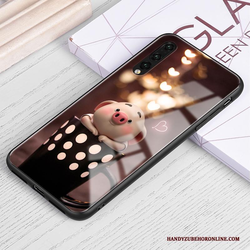 Huawei P30 All Inclusive Hoesje Telefoon Spiegel Glas Net Red Eenvoudige Zacht