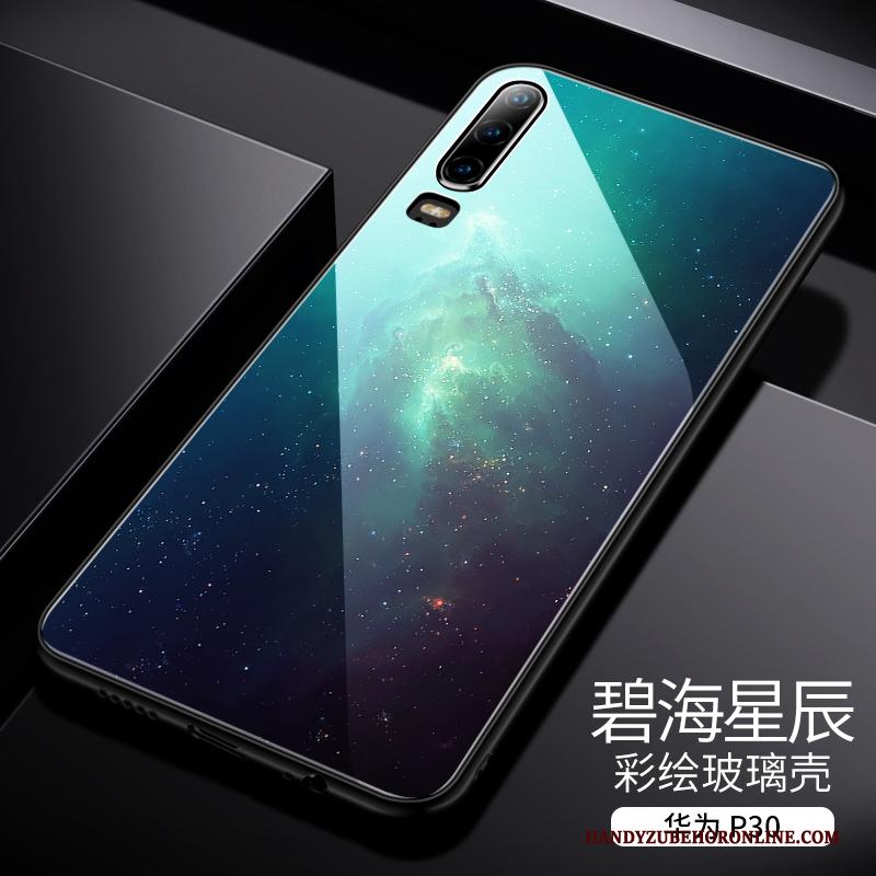 Huawei P30 Dun All Inclusive Glas Blauw Hoesje Telefoon Anti-fall Nieuw