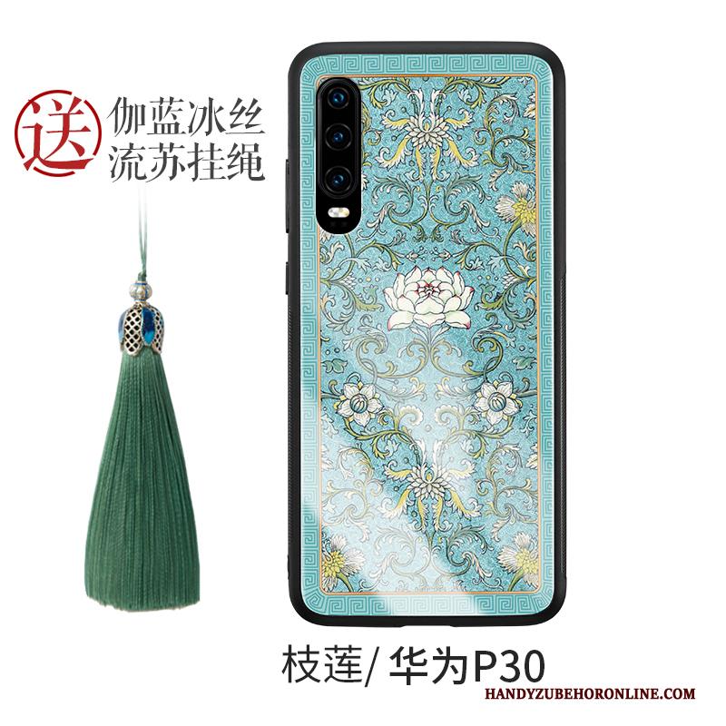 Huawei P30 Glas Anti-fall All Inclusive Groen Hoes Hoesje Telefoon Siliconen