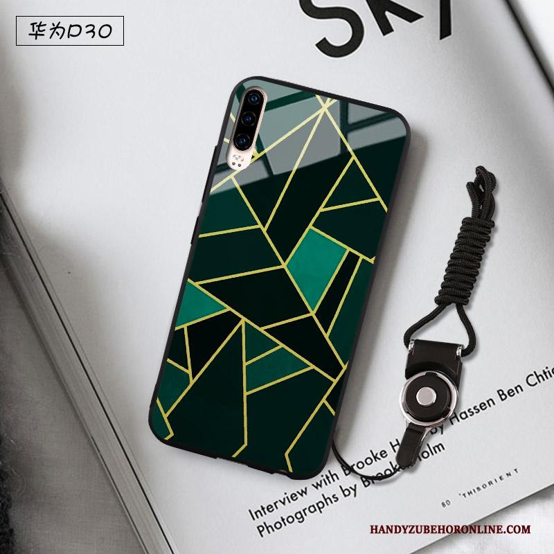 Huawei P30 Hoesje Telefoon Bescherming Persoonlijk Groen Scheppend Trend Glas