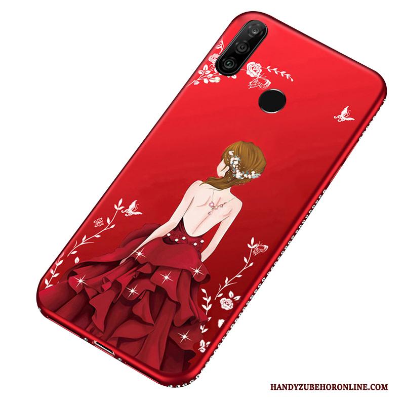 Huawei P30 Lite Hoesje Telefoon Zacht Scheppend Mode Rood Hanger