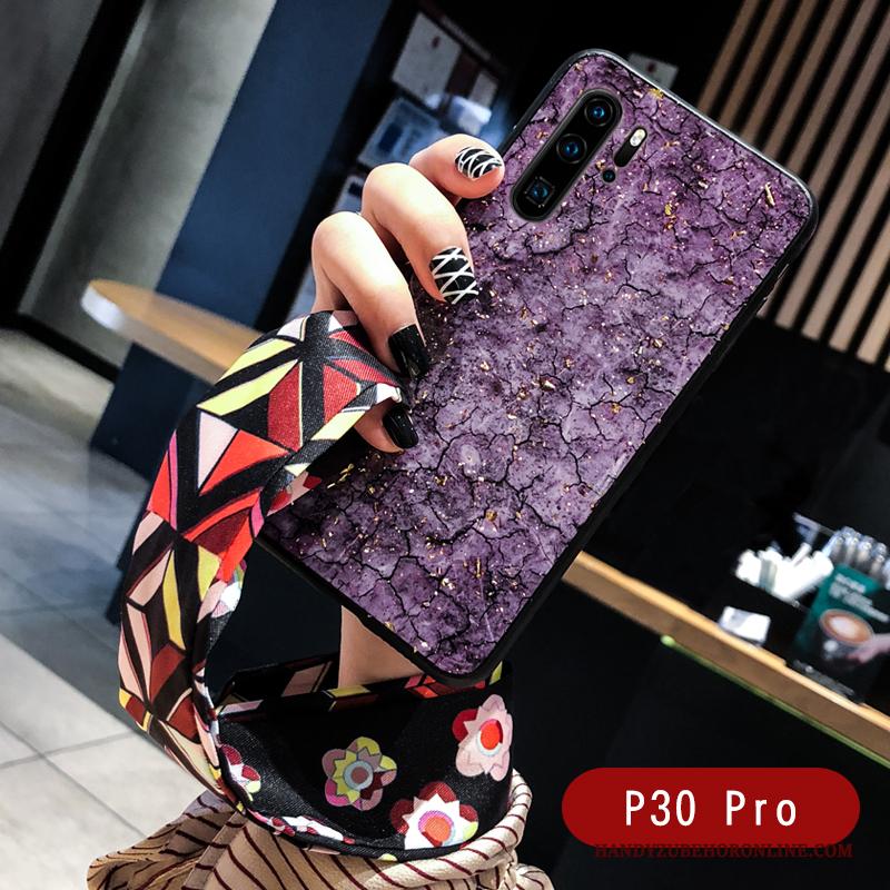 Huawei P30 Pro Hoesje Vintage Zacht Purper Wind Bescherming Siliconen Zijde