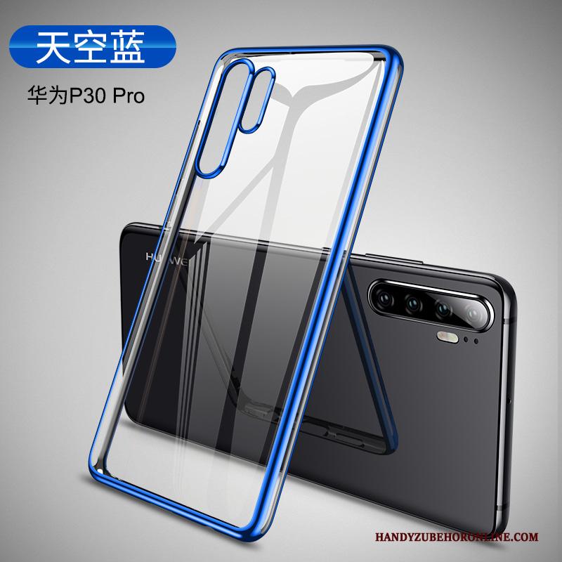 Huawei P30 Pro Hoesje Zacht Scheppend Persoonlijk Blauw Bescherming Trendy Merk Doorzichtig