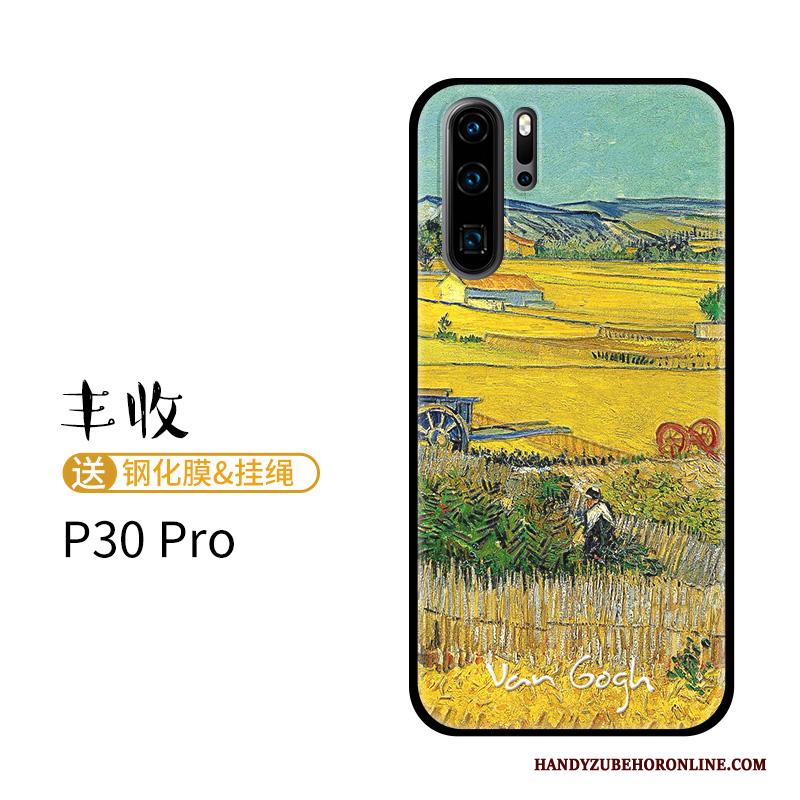 Huawei P30 Pro Schrobben Hoesje Telefoon Anti-fall Siliconen Zacht Trend Geel