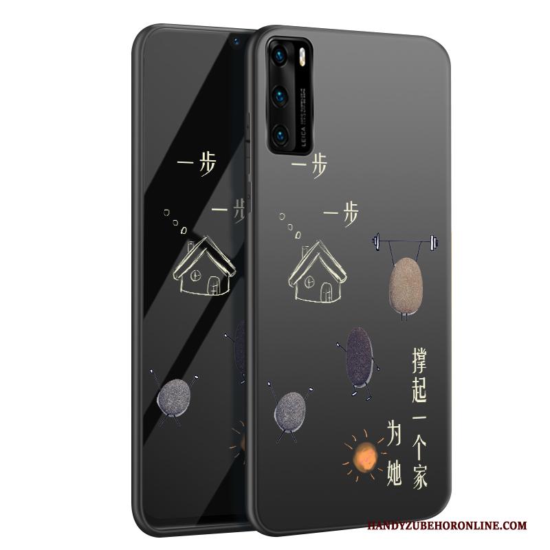 Huawei P40 Hoesje Hoes All Inclusive Super Zwart Trend Siliconen Bescherming