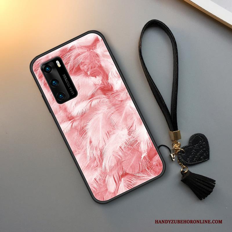 Huawei P40 Hoesje Veer Bescherming Roze Trend Trendy Merk Persoonlijk Eenvoudige