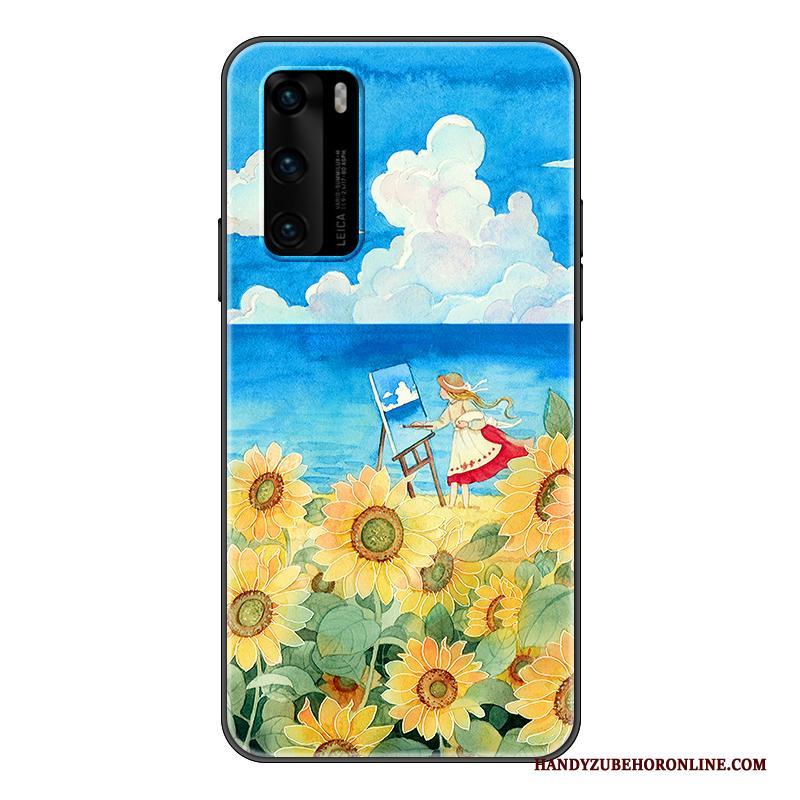 Huawei P40 Hoesje Vers Persoonlijk Scheppend Spotprent Kunst Mooie Zacht