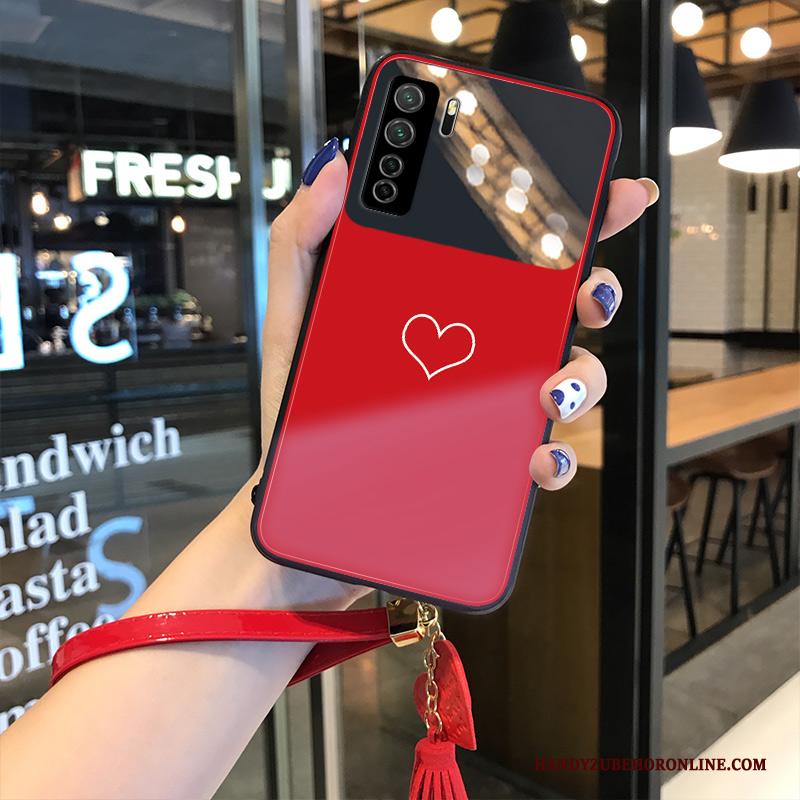 Huawei P40 Lite 5g Mode Eenvoudige Rood Hoesje Telefoon Persoonlijk Vers Liefde