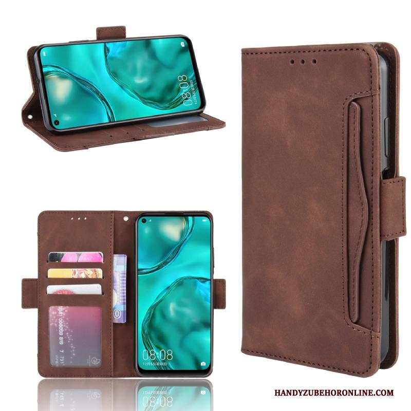 Huawei P40 Lite Kaart Vintage Bescherming Zacht Hoesje Telefoon Leren Etui Patroon