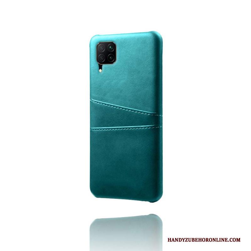 Huawei P40 Lite Scheppend Hoesje Telefoon Leren Etui Hard Groen Kaart Dun