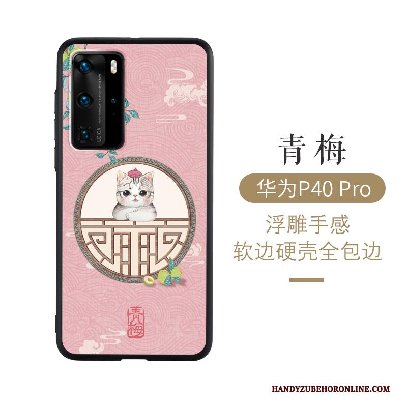 Huawei P40 Pro Groen Hoes Persoonlijk Scheppend Bescherming Hoesje Telefoon Roze