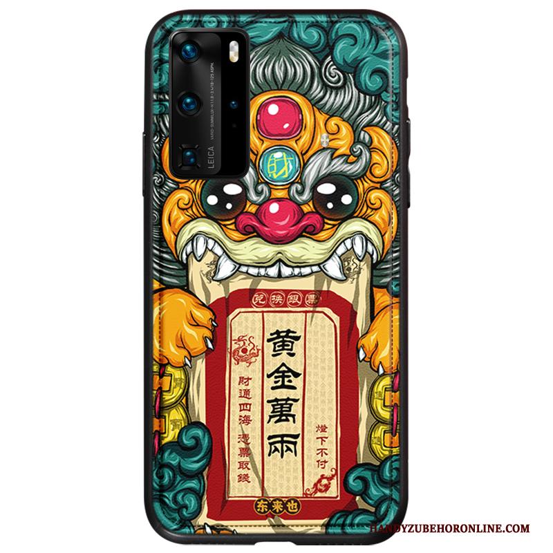 Huawei P40 Pro Hoesje Scheppend Anti-fall Telefoon Kleur Lovers Chinese Stijl