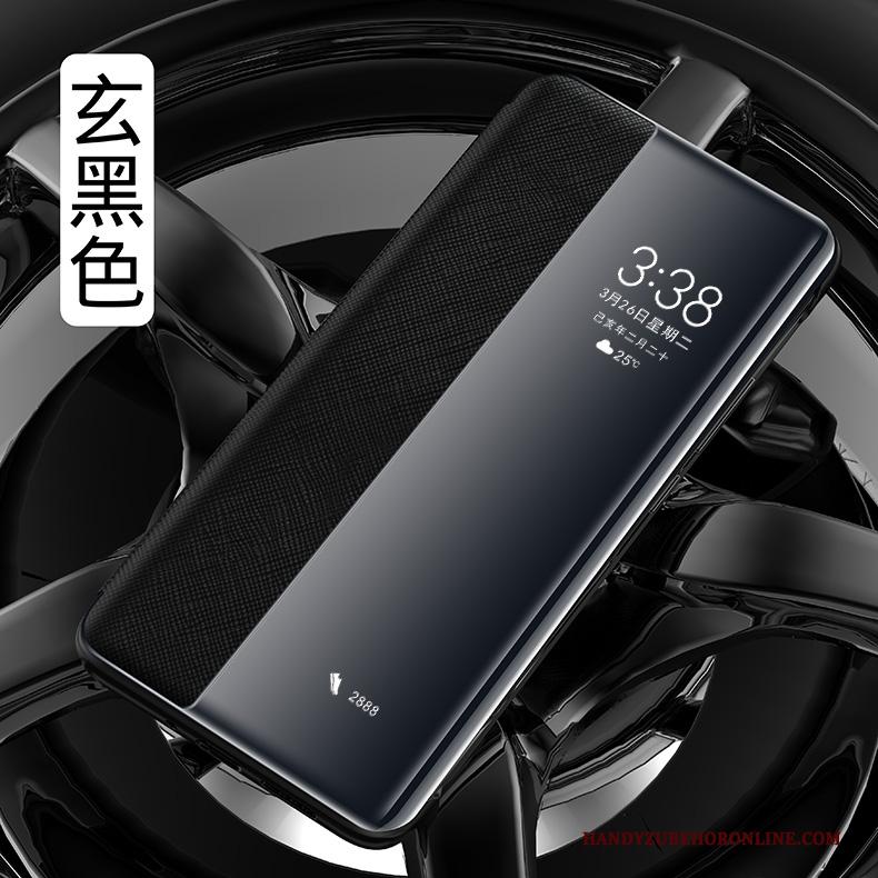 Huawei P40 Pro Leren Etui Hoesje Bedrijf Echt Leer Telefoon Clamshell Anti-fall