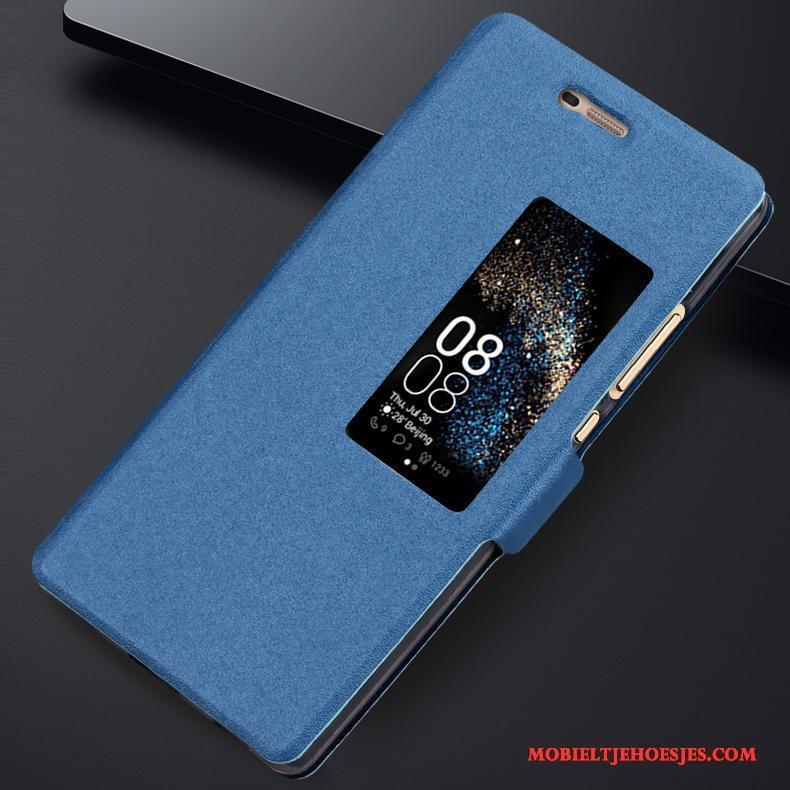Huawei P8 Hoesje Hoge Blauw All Inclusive Trend Leren Etui Folio Bescherming