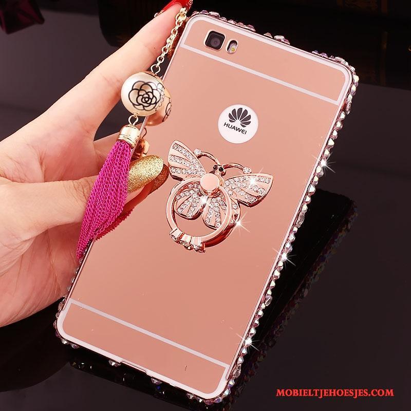 Huawei P8 Lite Roze Mini Jeugd Hoesje Spiegel Mobiele Telefoon Achterklep