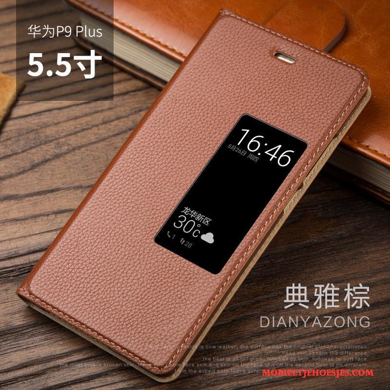 Huawei P9 Plus Echt Leer Bescherming Anti-fall All Inclusive Hoes Hoesje Telefoon Folio
