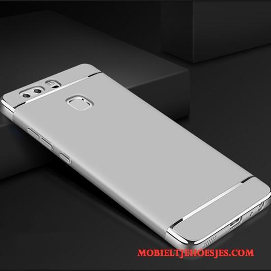 Huawei P9 Plus Hard Hoesje Telefoon Bescherming Pu All Inclusive Zilver