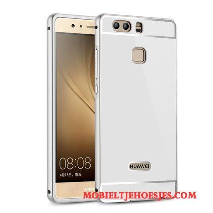 Huawei P9 Plus Hoes Hoesje Telefoon Spiegel Bescherming Reliëf Achterklep Metaal