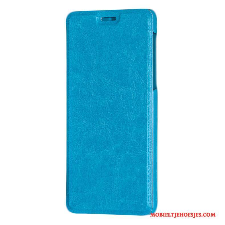 Huawei P9 Plus Hoes Leren Etui Lichtblauw Hoesje Folio Telefoon Mobiele Telefoon