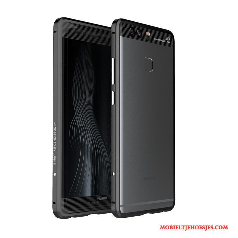 Huawei P9 Plus Hoesje Anti-fall Omlijsting Metaal Zwart Hoes Eenvoudige Dun