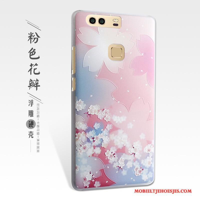 Huawei P9 Plus Hoesje Telefoon Reliëf Bescherming Roze