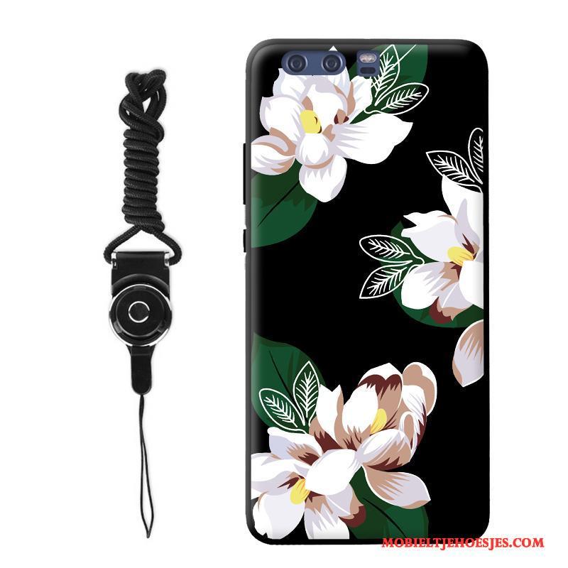 Huawei P9 Plus Hoesje Vintage Hoes Bloemen Hanger Persoonlijk Trendy Merk Siliconen
