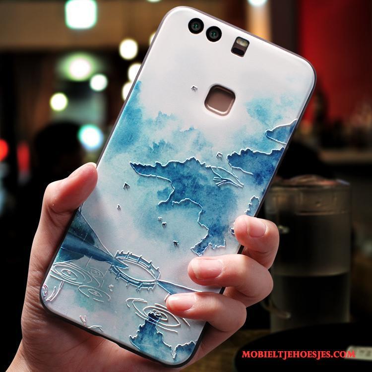 Huawei P9 Plus Zacht Scheppend Chinese Stijl Hoesje Telefoon Schrobben Bescherming Anti-fall