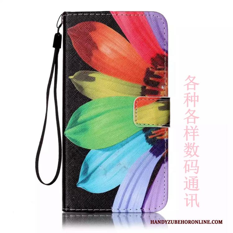 Huawei Y5 2018 Hoesje Leren Etui Anti-fall Portemonnee Kaart Ondersteuning Hoes Geschilderd