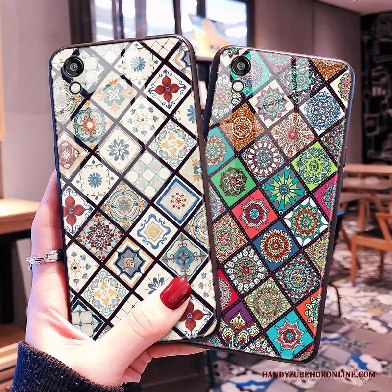 Huawei Y5 2019 Chinese Stijl Glas Bescherming Hard Kleur Hoes Hoesje