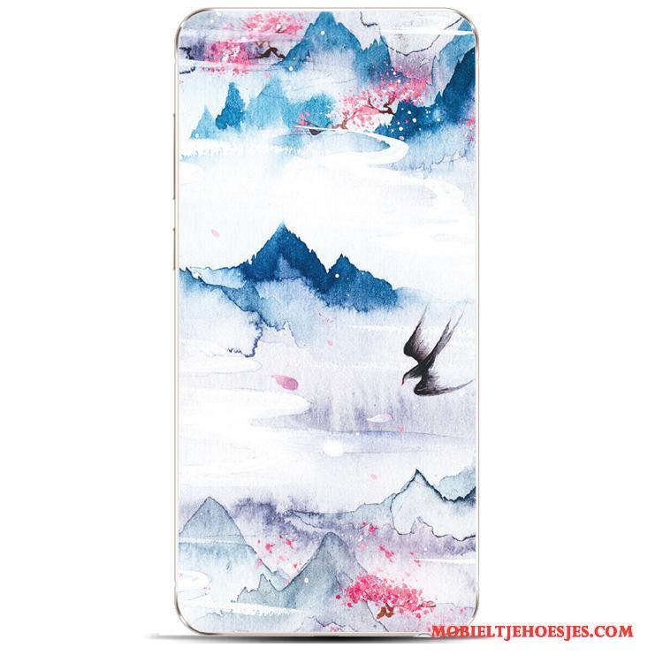 Huawei Y6 Pro 2017 Landschap Vintage Zacht Chinese Stijl Mooi Hoesje Telefoon Wind