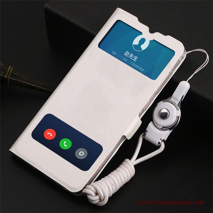 Huawei Y7 2019 Hoesje Folio Hanger Leren Etui Telefoon All Inclusive Wit