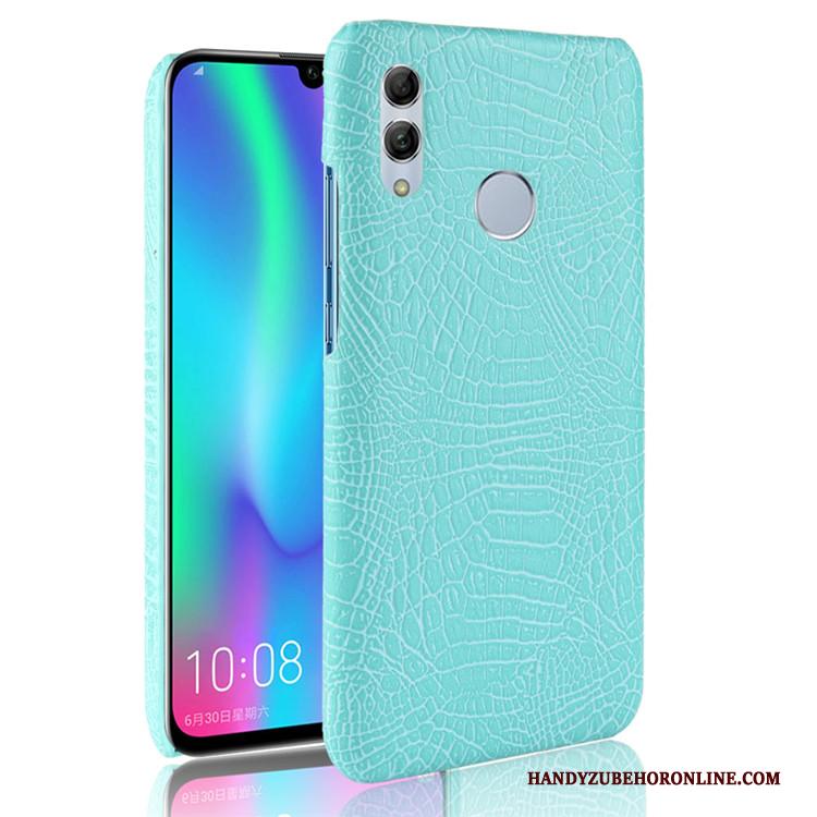 Huawei Y7 2019 Scheppend Hoesje Hard Bedrijf Anti-fall Krokodillenleer Blauw