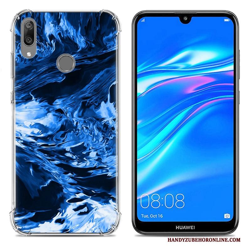 Huawei Y7 2019 Trend Hoesje Scheppend Anti-fall Zacht Mobiele Telefoon Blauw