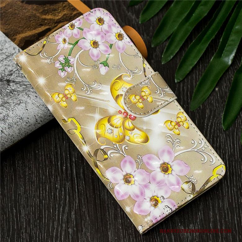 Huawei Y7 2019 Zacht Anti-fall Leren Etui Hoesje Telefoon All Inclusive Goud Bescherming